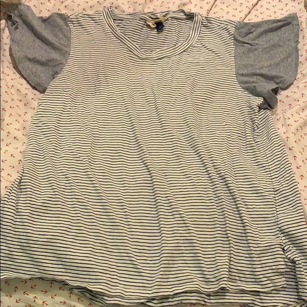 Striped Ruffly sleeve Tshirt